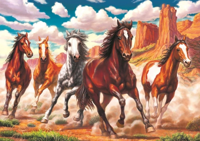 Puzzle Caballos salvajes en el valle 1000 piezas
