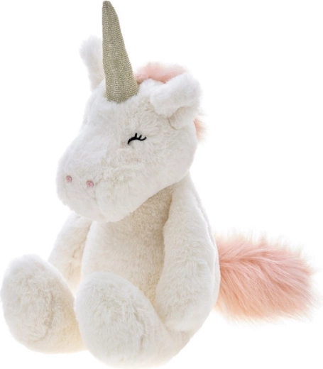 Unicornio de peluche Alessio color crema de 36 cm