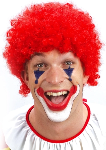 Peluca de payaso roja para niños