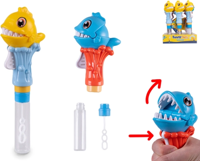 Pompas de jabón con piraña y dientes que castañetean 25 cm