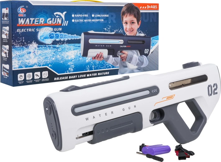 Pistola de agua eléctrica Mega blanca