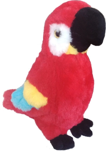 Peluche de guacamayo rojo de 22 cm