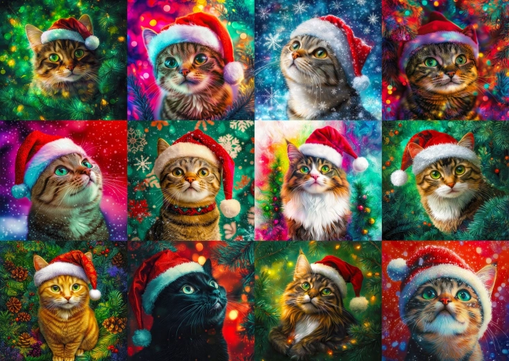 Enjoy Puzzle gatos navideños 1000 piezas