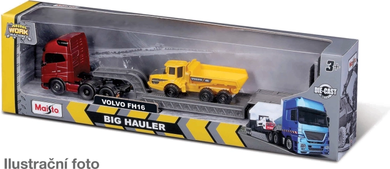 Set Maisto de gran camión tractor con mini máquina de trabajo
