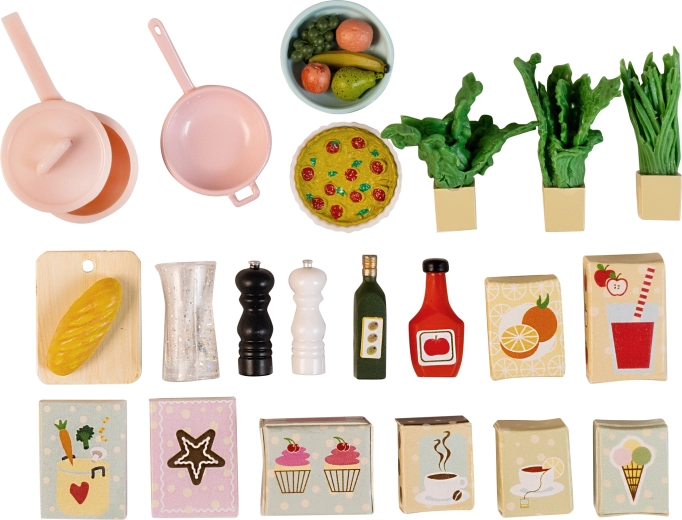 Accesorios de cocina y alimentos Lundby para casa de muñecas