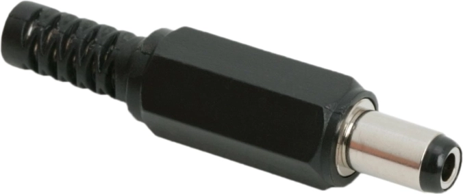 Conector macho de CC de 5,5 × 2,5 mm con protección contra la rotura