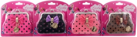 Cartera de tela con lazo y corazón