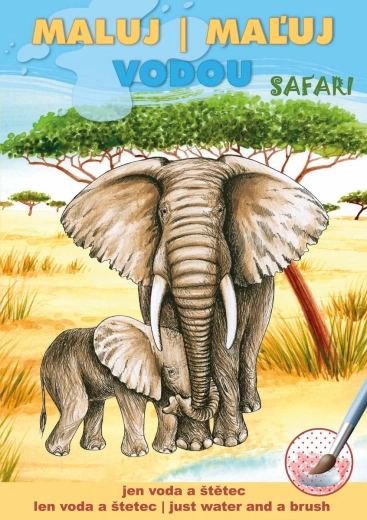 AKIM Pintura con agua según puntos de colores Animales de safari A5