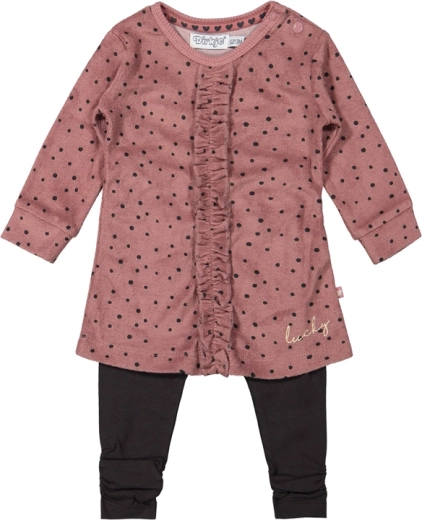 Conjunto Dirkje de vestido y leggings con lunares irregulares para niñas