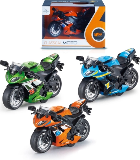Motocicleta de carretera 1:14 con mecanismo de cuerda