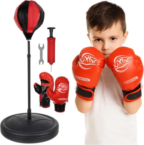 Saco de boxeo infantil con guantes