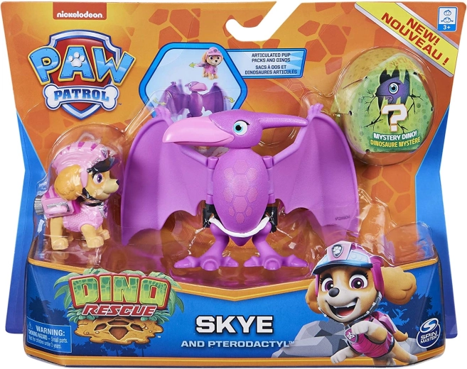 Figuras Paw Patrol Dino Rescue Skye y pterodáctilo