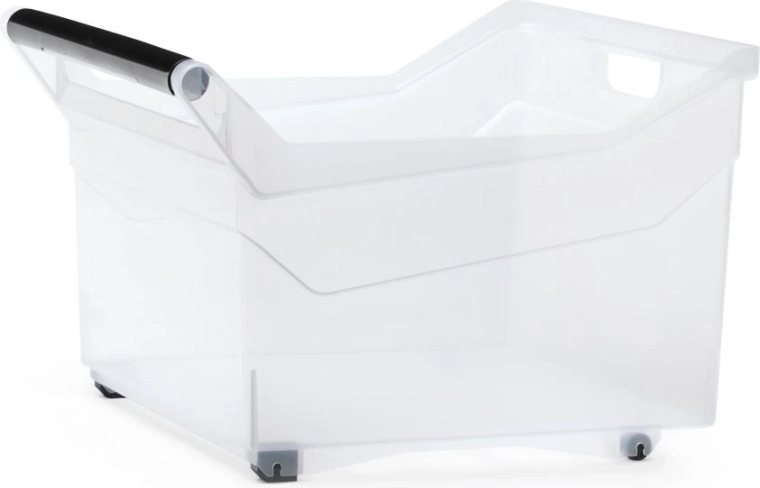 Caja de almacenamiento de plástico transparente con ruedas 29 l NUK
