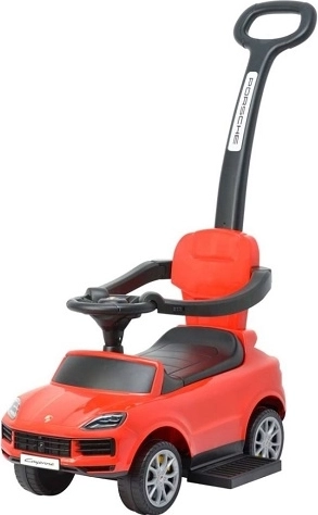 Correpasillos infantil con manillar de empuje Porsche Cayenne rojo