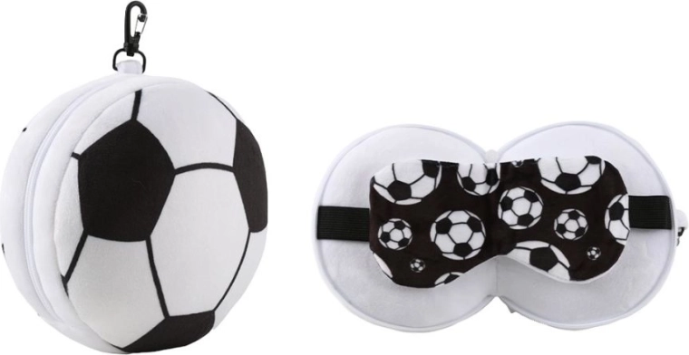 I-Total almohada de viaje con forma de balón de fútbol con antifaz para los ojos