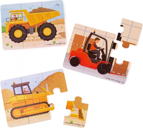 Puzzle 3 en 1 de maquinaria de construcción de Bigjigs Toys