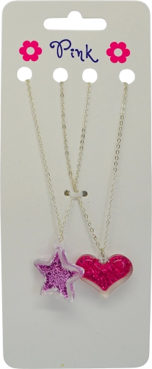 Collares con colgantes de corazón y estrella, set de 2 uds.