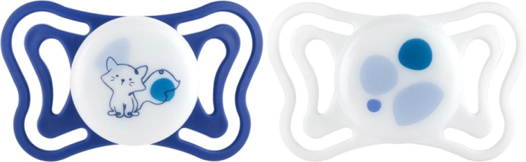 Chicco PhysioForma Light chupetes ortodónticos de silicona azules 16–36 meses 2 uds