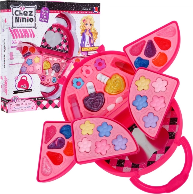 Neceser infantil de maquillaje plegable 5+ – set de maquillaje para ojos, labios y uñas