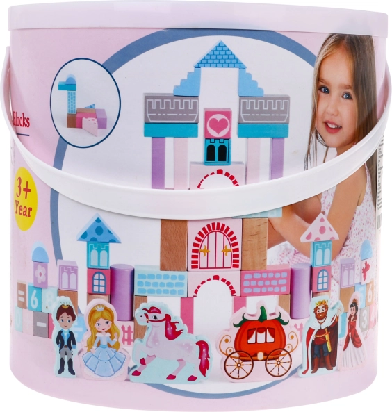 Kits de construcción de madera para niñas Princesa en el castillo con clasificador de formas