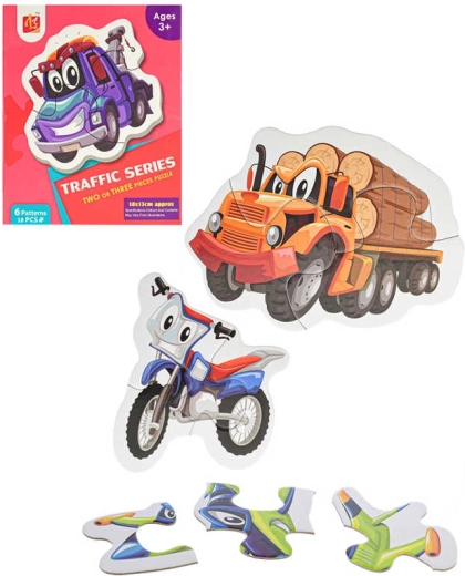 Puzzle 6 en 1 medios de transporte – piezas grandes 18 piezas