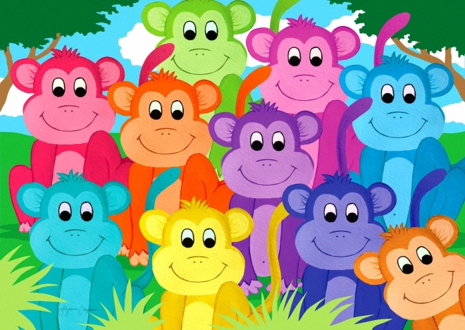 Puzzle ENJOY monitos arcoíris – 1000 piezas