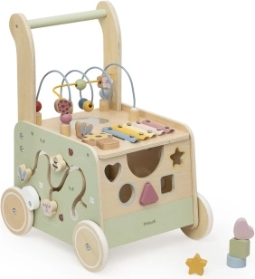Andador infantil de madera con actividades – jardín