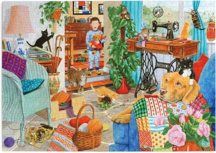 Puzzle House of Puzzles Travesuras de gatos, 1000 piezas