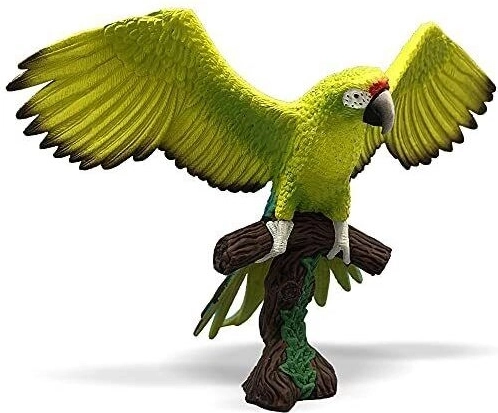Bullyland loro verde grande – figura pintada a mano