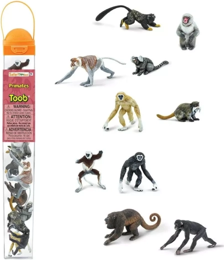 Tubo con figuras de primates Safari Ltd. (10 figuras)