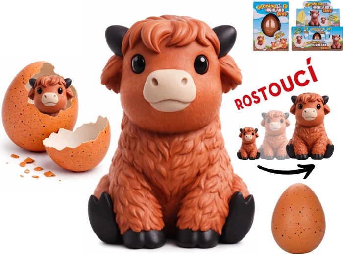 Figura eclosionable y creciente de vaca Highland escocesa