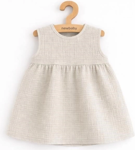 Vestido infantil de muselina New Baby Ella, aspecto de lino, talla 74 (6–9 meses)