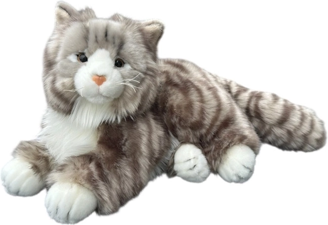 Figura decorativa de un gato noruego tumbado de 30 cm