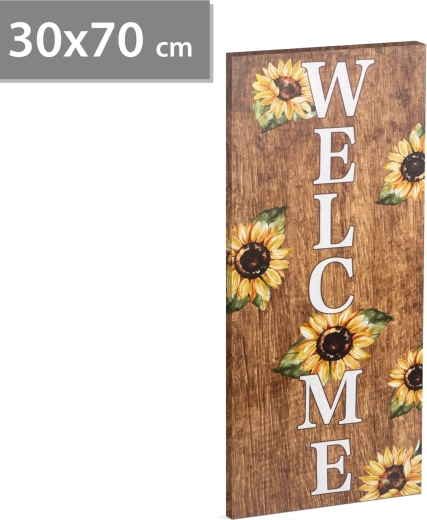 Cuadro LED Welcome con colgador de pared