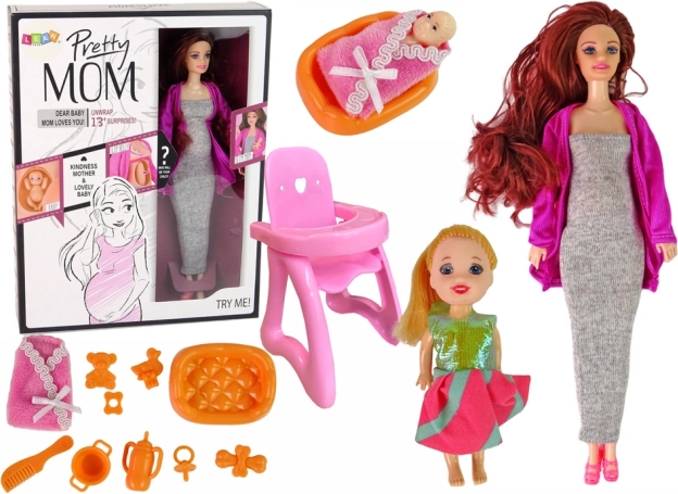 Muñeca embarazada con accesorios