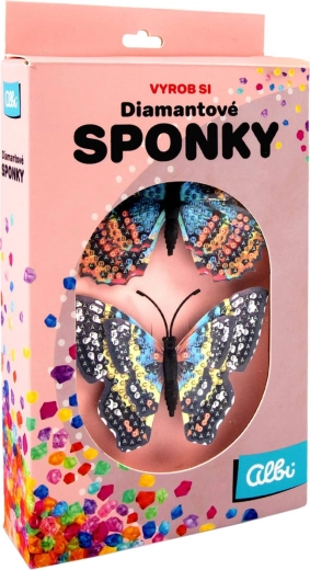 ALBI Crea tus propias horquillas de diamantes con mariposas, set creativo