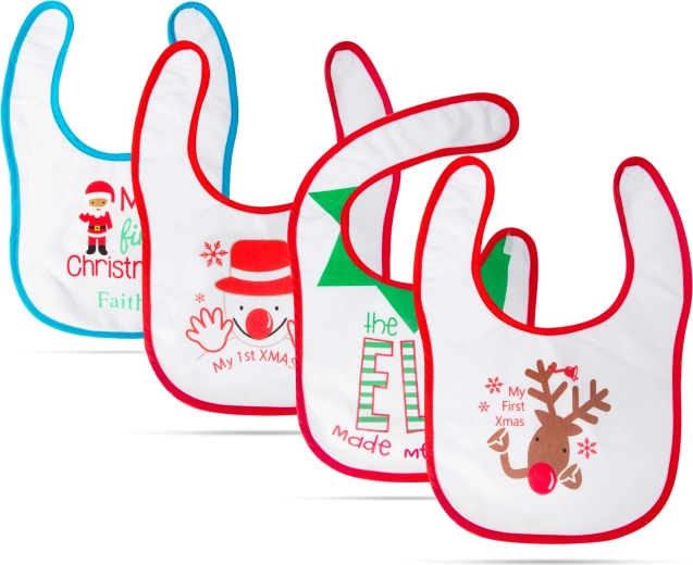 Babero infantil navideño con motivo - 1 unidad
