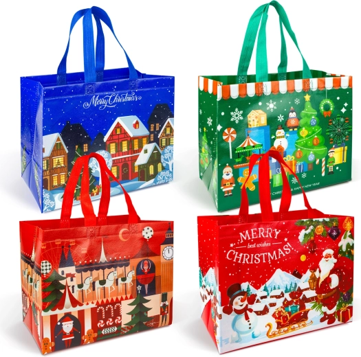 Bolsa de regalo navideña de tejido no tejido de 31 × 25 × 17 cm - 1 unidad
