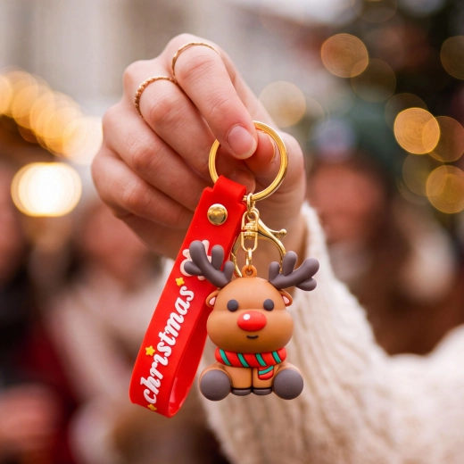 Llavero navideño con figura de TPR - 1 unidad
