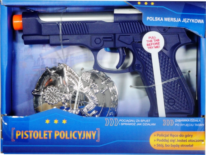 Pistola de policía con módulo de sonido en polaco