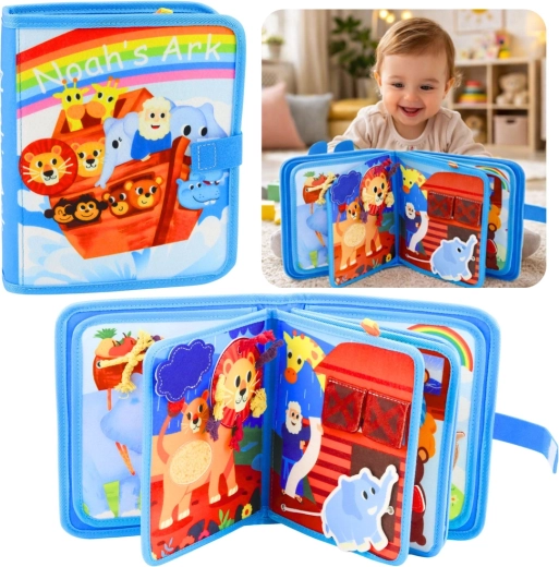Libro sensorial de fieltro Arca de Noé 3D para niños