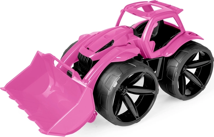 Wader Maximus bulldozer infantil rosa con escudo