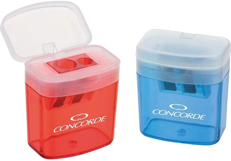 Sacapuntas con contenedor CONCORDE Duo, mix de colores