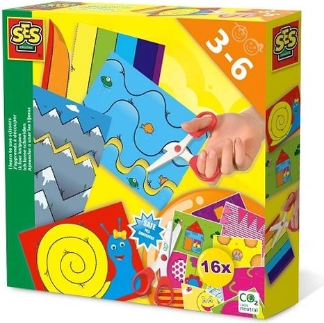 SES Creative aprendo a recortar – set con tijeras seguras y 16 tarjetas