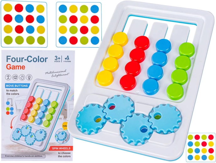 Juego lógico para niños: laberinto de cuatro colores