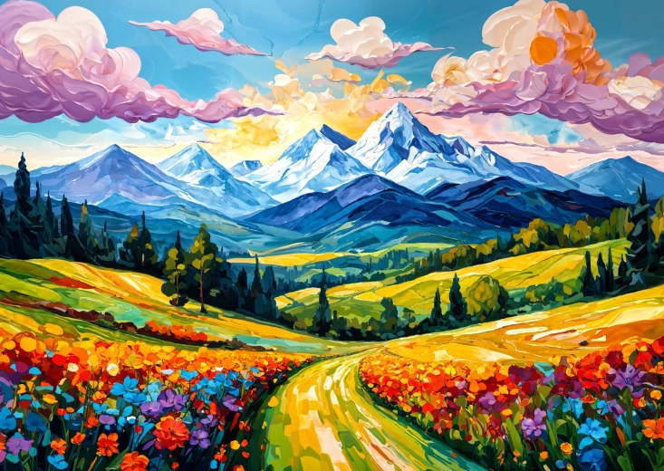 Puzzle Enjoy Valle florido 1000 piezas