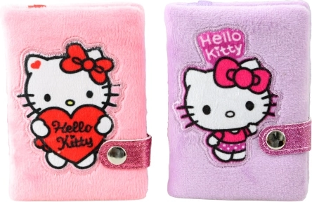 Hello Kitty mini cuaderno de peluche con cierre de botón a presión