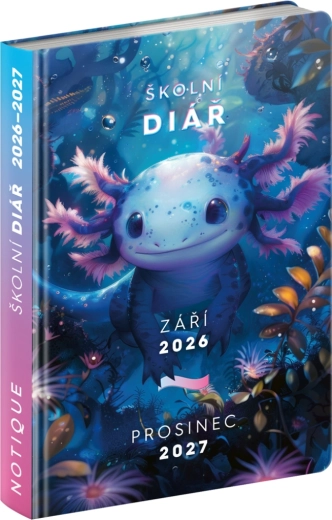 Agenda escolar Axolotl septiembre 2026 – diciembre 2027, 9,8 × 14,5 cm