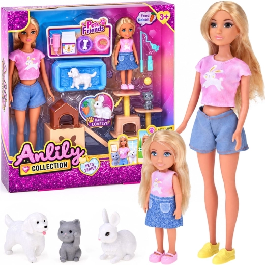 Set de muñecas Anlily con animales y accesorios