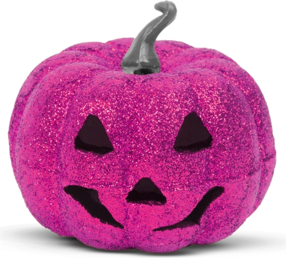 Decoración LED RGB de Halloween, calabaza de espuma morada, 11 cm